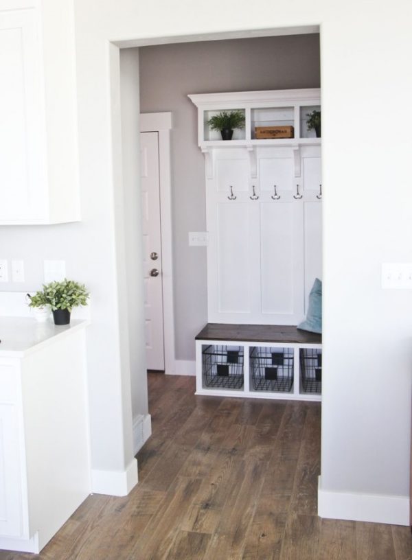 Small Mudroom Storage Idea With A Bench