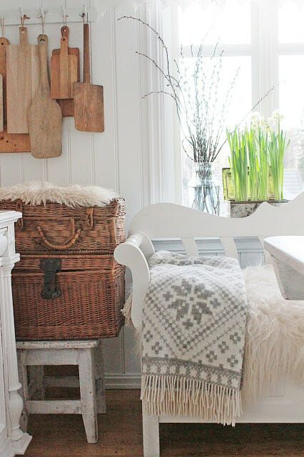 Rattin Baskets And Wood Modern Farmhouse Trend