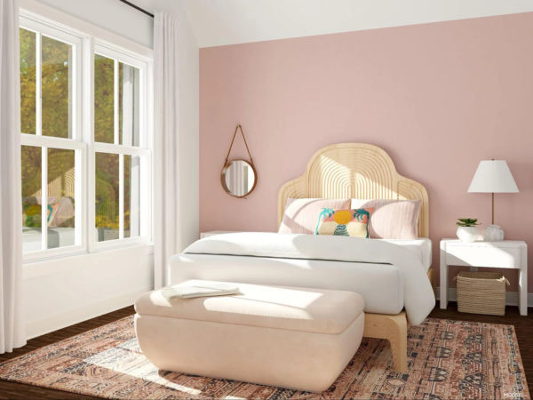 pastel-pink-bedroom-accent-wall