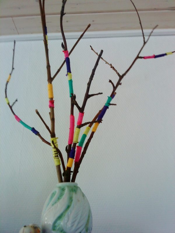 Branches Decorated With Colorful Threads