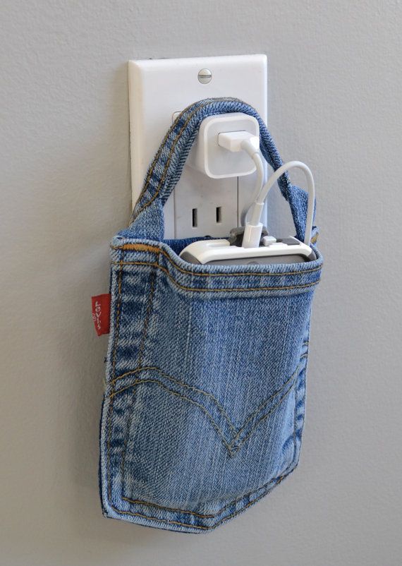 Diy Denim Pocket Craft Ideas Charging Station
