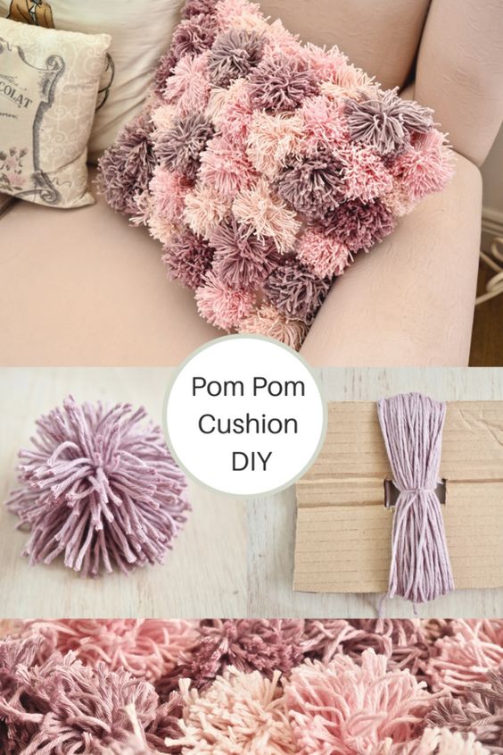 DIY Pom Pom cushion 