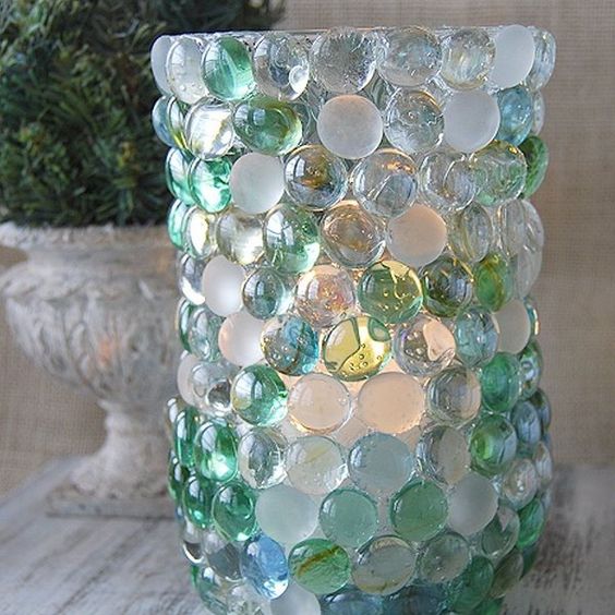 DIY glass bead vase