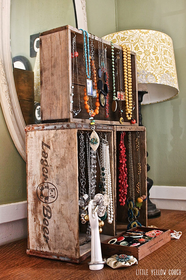 Diy Jewelry Storage Made With Vintage Crates