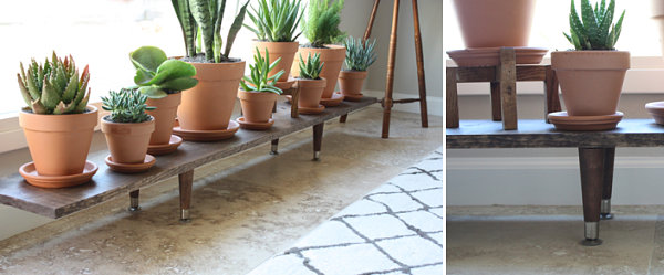 Diy Wooden Bench Plant Stand