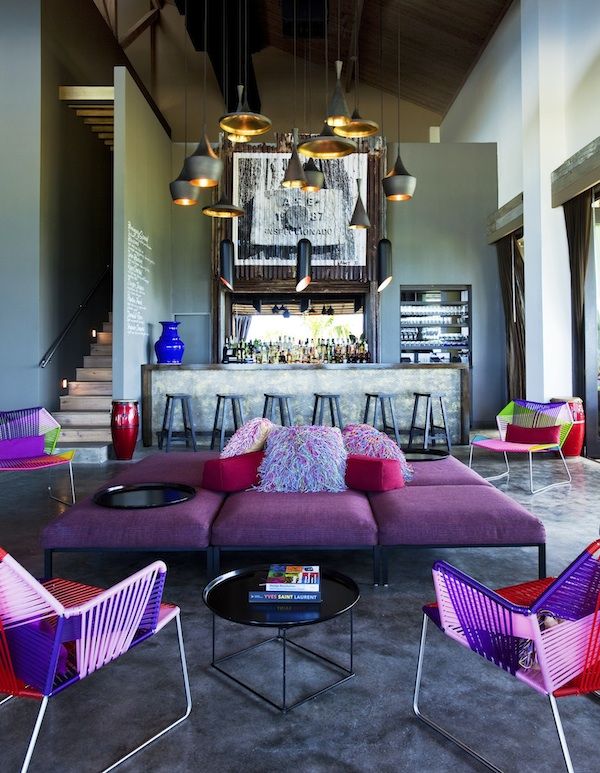 Hotel Inspired Purple Living Room Design