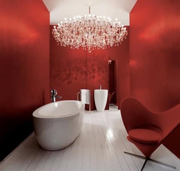 Bold Red Luxury Bathroom
