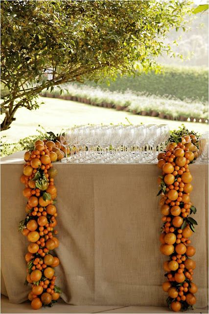 Beautiful table decor with citruses