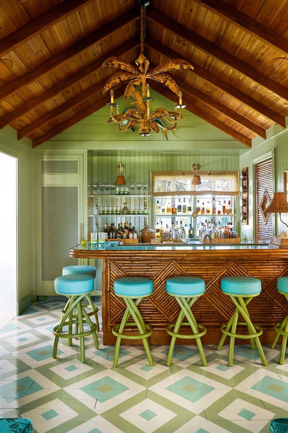 Home Bar Idea With Tropical Vibes