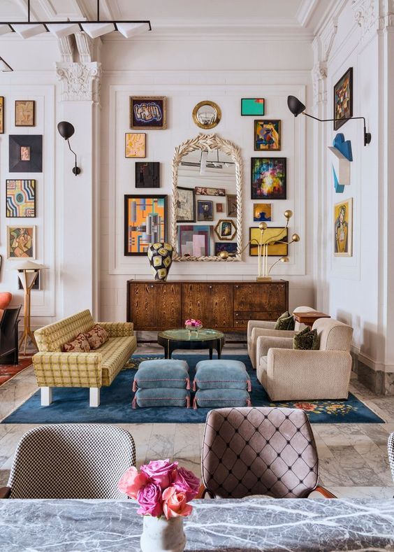 Hotel Inspired Eclectic Living Room Design