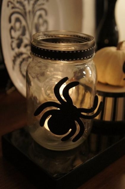 Jar Decoration Idea With A Spider
