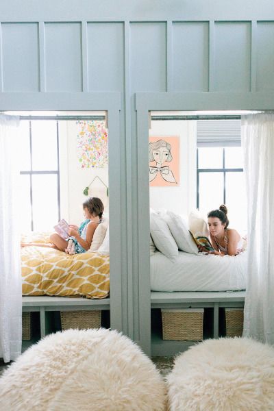 Shared Bedroom With Cozy Bed Nooks And A Sorage