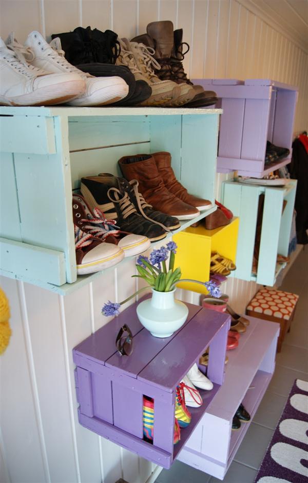 Shoe Storage Idea With Crates