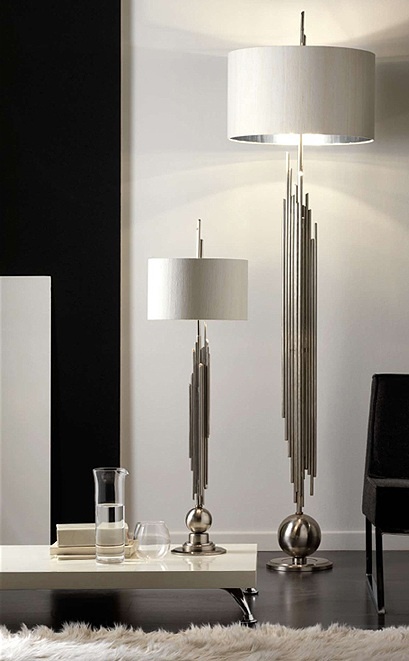 Silver Spiked Floor Lamp