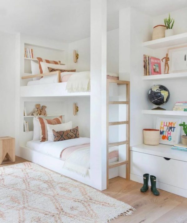 Simple And Cute Shared Bedroom With Bunk Beds