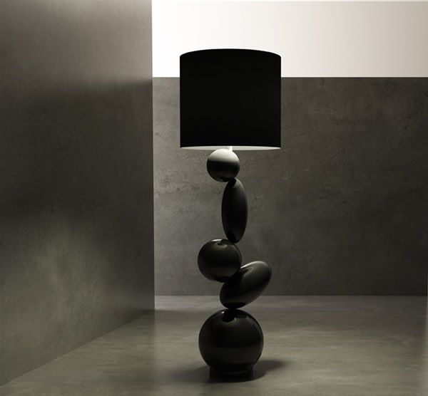 Stylish Black Pebble Lamp