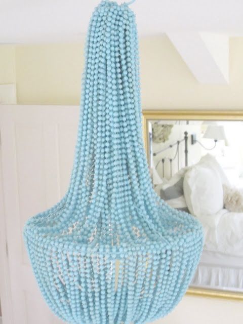 turquoise bead chandelier