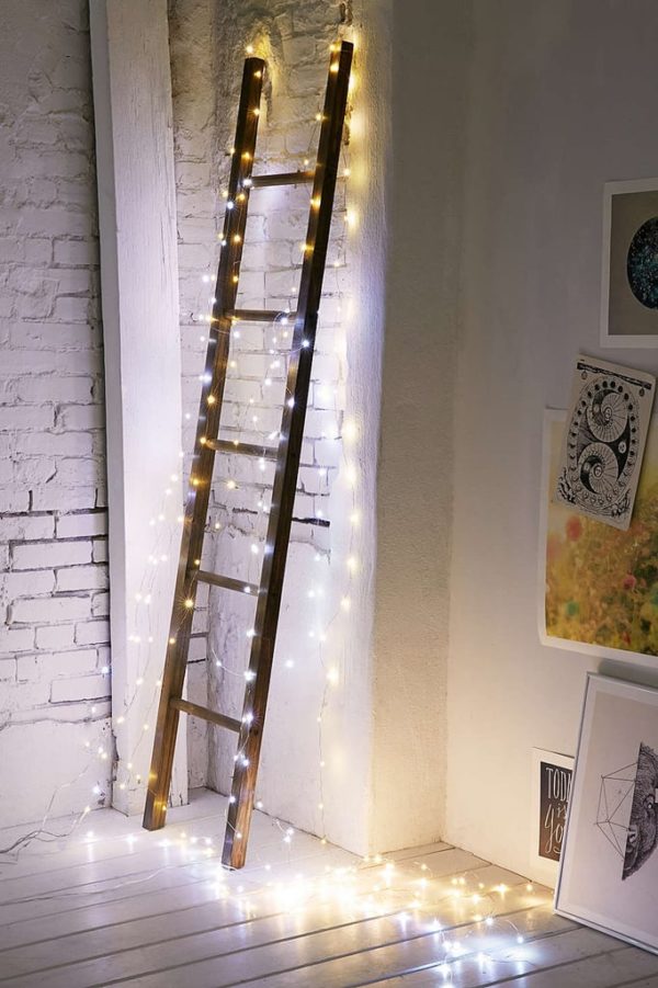 Vintage Ladder With Fairy Lights