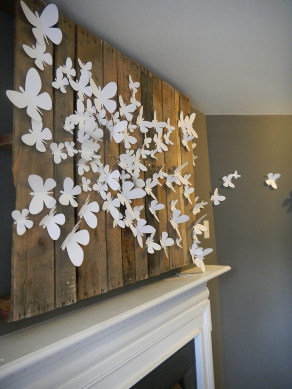 Wall Art With Butterflies And Pallet Wood