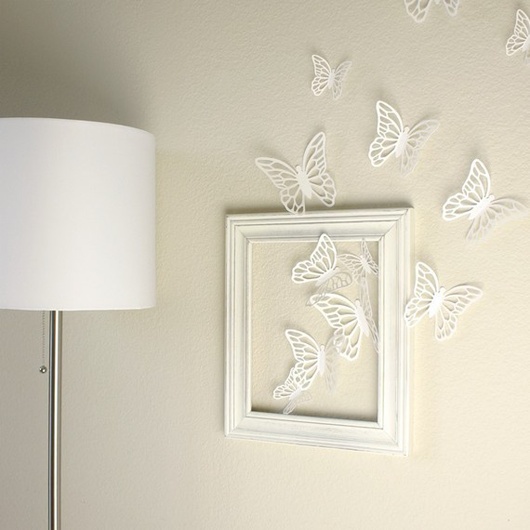 White Metal Butterflies Wall Decor
