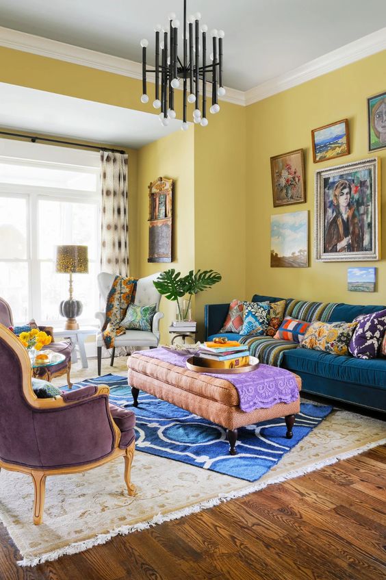 yellow living room idea