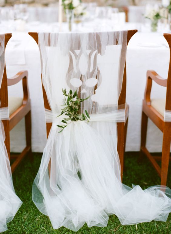 DIY Wedding Chairs Decor with Tulle