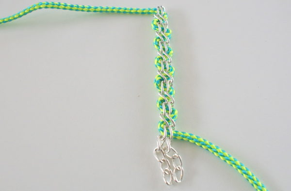 DIY-woven-cord-and-Chain-Bracelet-tutorial