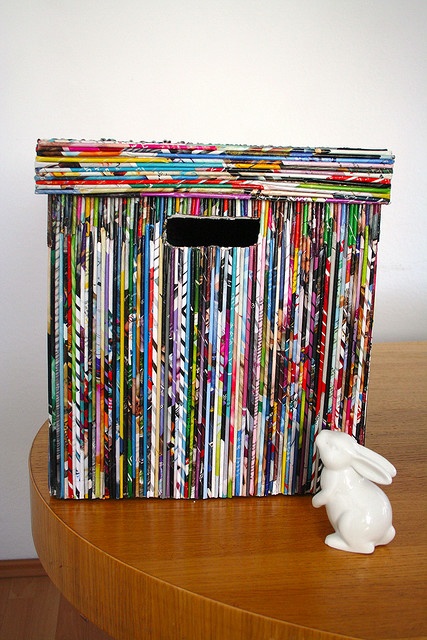 Diy Storage Box Covered With Recycled Magazine Paper