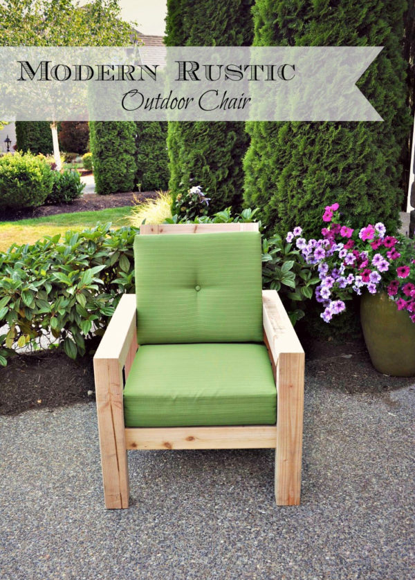 Diy Modern Rustic Outdoor Chair Tutorial With Plan