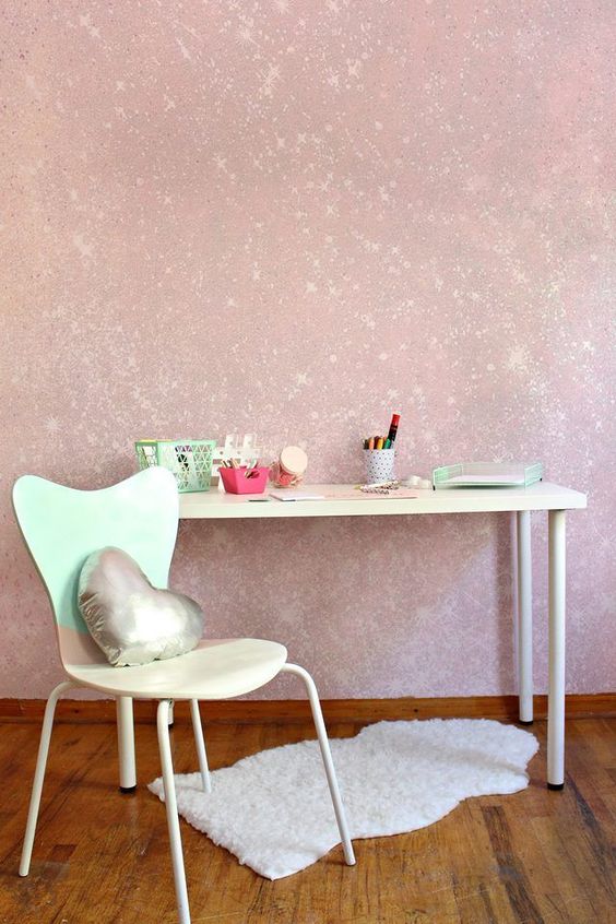 Pastel Pink Glitter Accent Wall